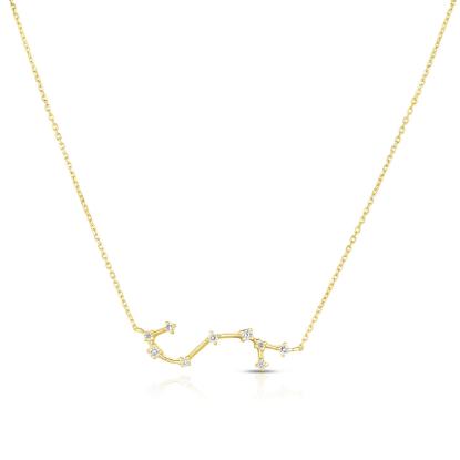 Picture of 14k Yellow Gold Scorpio Diamond Constellation Zodiac Necklace