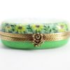 Picture of Limoges Porcelain Oval Trinket Box Painted with Field of Sunflowers