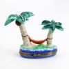 Picture of Limoges Porcelain Palm Trees & Hamock on Beach Trinket Box 