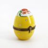 Picture of Limoges Porcelain Yellow Floral Egg Trinket Box with Basket with Egg & Chick Inside 