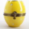 Picture of Limoges Porcelain Yellow Floral Egg Trinket Box with Basket with Egg & Chick Inside 