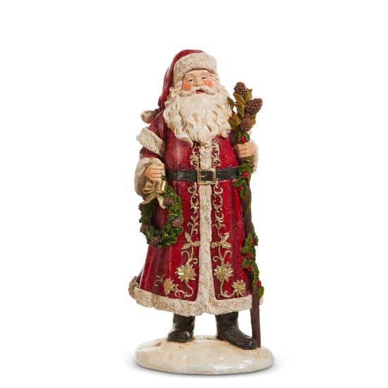 Picture of Classic Santa Figurine with Pine Cone Staff