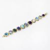 Picture of 18k Yellow Gold and Multi-Gemstone Carved Moon Bracelet