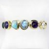 Picture of 18k Yellow Gold and Multi-Gemstone Carved Moon Bracelet