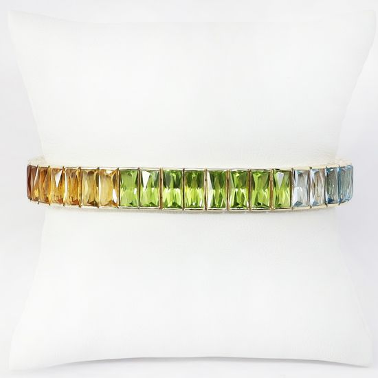 Picture of 14k Yellow Gold & Multi-Colored Gemstone Bracelet