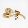 Picture of 14k Yellow Gold, Ruby & Diamond Pair of Roses Brooch 
