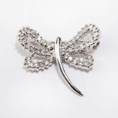 Picture of 14k White Gold & Diamond Dragonfly Brooch 