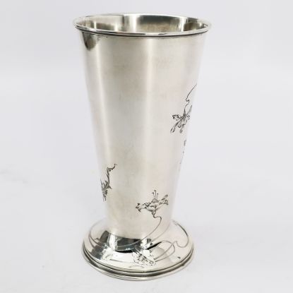 Picture of Antique Art Nouveau Russian .840 Silver Vase with Pierced Base & Floral Details