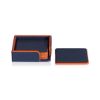 Picture of Nappa Leather Coasters & Holder in Navy & Orange