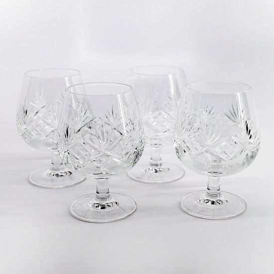 Picture of Set of 4 Vintage Tiffany & Co. Crystal 'Newport' Brandy Snifters