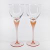 Picture of Pair of Mikasa 'Sea Mist' Coral Frosted Stem Fluted Water Goblets 