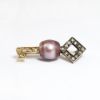 Picture of Antique 10k Gold & Silver Pearl & Rose Cut Diamonds Key Brooch
