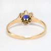 Picture of Antique Victorian Era 10k Gold & Blue Paste Ring with Diamond Halo
