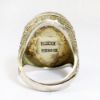 Picture of Vintage Chinese Export Silver Filigree & Jade Adjustable Poison Ring