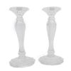 Picture of Neiman Marcus Pair of Crystal Candlestick Holders 10" Tall with Saddle Brown Crocodile Faux Leather Gift Box