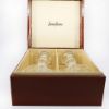 Picture of Neiman Marcus Pair of Crystal Candlestick Holders 10" Tall with Saddle Brown Crocodile Faux Leather Gift Box