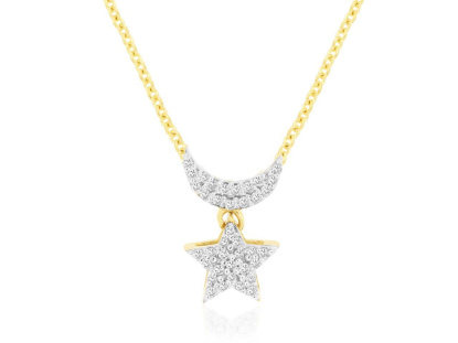 Picture of 14k Yellow Gold Diamond Star Pendant