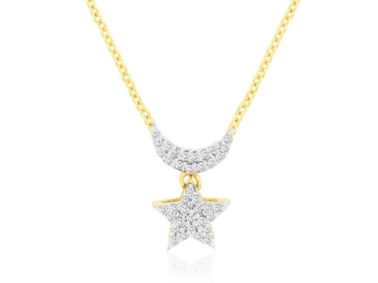 Picture of 14k Yellow Gold Diamond Star Pendant