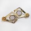 Picture of 14k Yellow Gold, Nephrite Jade, Amethyst & Diamond Earrings