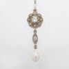 Picture of Art Deco Inspired 14k White Gold, Diamond & Pearl Lavalier Necklace