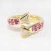Picture of 18k Yellow Gold Diamond & Sapphire Bypass Ring