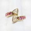 Picture of 18k Yellow Gold Diamond & Sapphire Bypass Ring