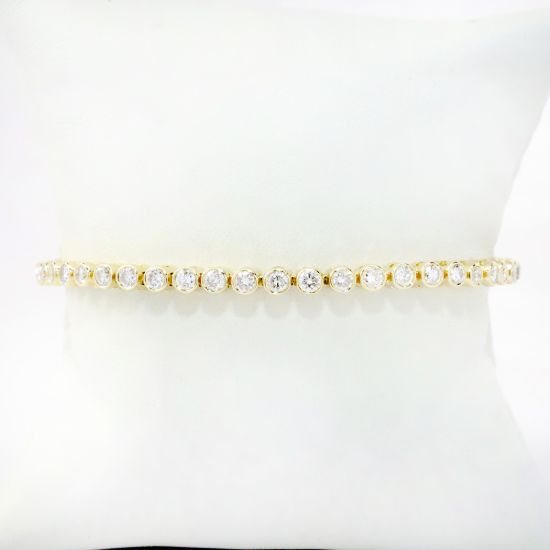 Picture of 14k Yellow Gold Diamond Tennis Bracelet 