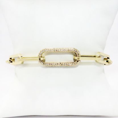 Picture of 14k Yellow Gold & Diamond Chain Bracelet 