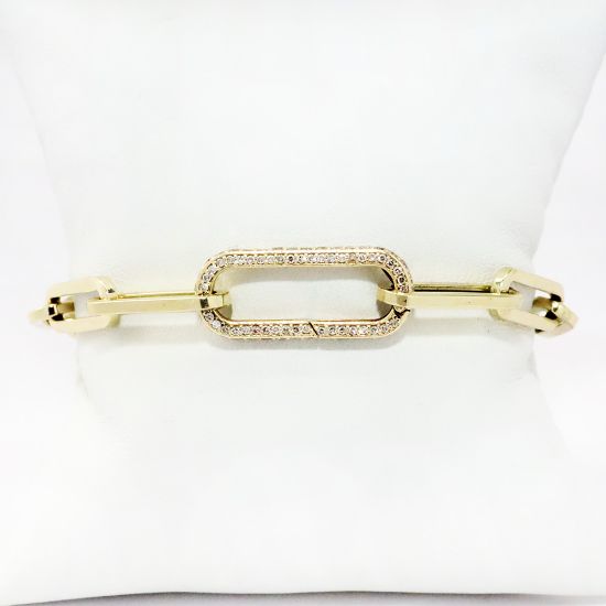 Picture of 14k Yellow Gold & Diamond Chain Bracelet 