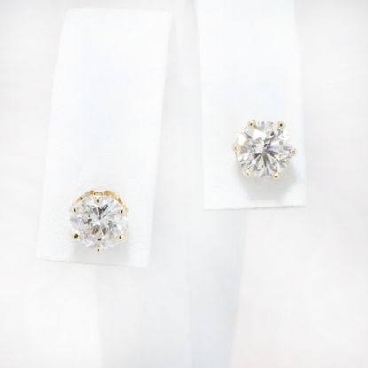 Picture of 14k Yellow Gold 2CTW Diamond Solitaire Studs 