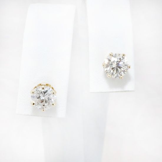 Picture of 14k Yellow Gold 2CTW Diamond Solitaire Studs 