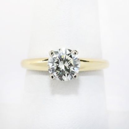 Picture of 14K Yellow Gold 1Ct Round Brilliant Diamond Engagement Ring 
