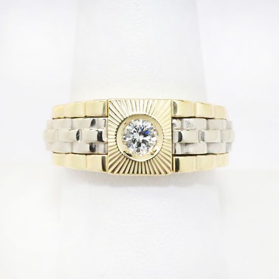 Picture of 14k Two Tone Gold Diamond Men's Ring 