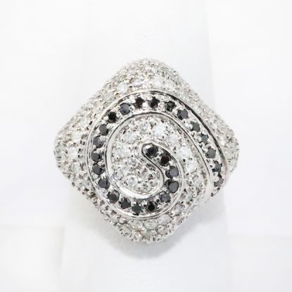 Picture of 14k White Gold , Colorless & Black Diamond Ring 