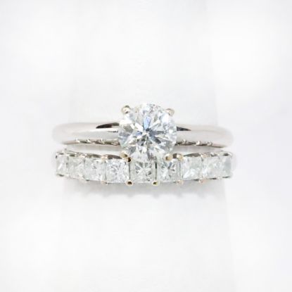 Picture of 14k White Gold .57Ct. Round Brilliant Diamond Bridal Set 