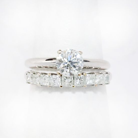 Picture of 14k White Gold .57Ct. Round Brilliant Diamond Bridal Set 