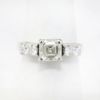 Picture of 14k White Gold 1.05CT Ascher Cut Diamond Engagement Ring 