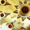 Picture of Vintage European 14k Yellow Gold, Garnet & Pearl Sunburst Brooch/Pendant