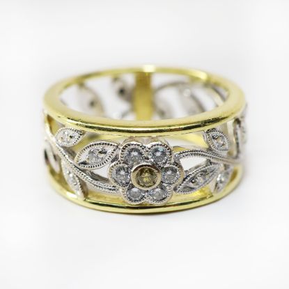 Picture of 18k Two-Tone Gold Bezel Set Diamond Ring