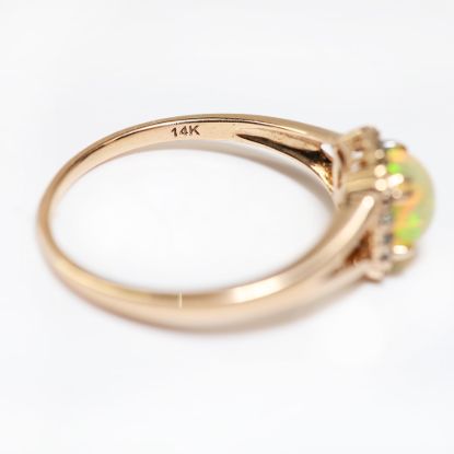 Picture of 14k Rose Gold Diamond and Opal Ring