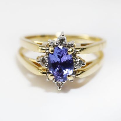Picture of 14k Yellow Gold Convertible Tanzanite and Diamond Ring