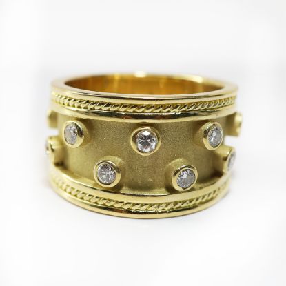 Picture of 18k Yellow Gold Bezel Set Diamond Ring