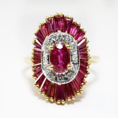 Picture of 18k Yellow Gold Ruby and Diamond Ring