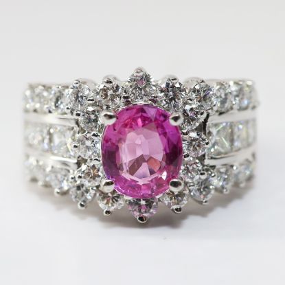 Picture of 14k White Gold Sapphire and Diamond Ring