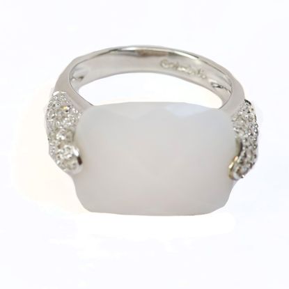 Picture of 18k White Gold Quartz and Diamond Ring