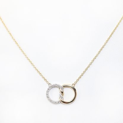 Picture of 14k Two-Tone Gold & Diamond Intertwined Circles Necklace