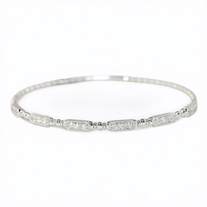 Picture of 14k White Gold & Diamond Station Bangle 