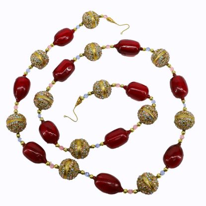 Picture of Christmas Garland Gold and Burgundy by Jay Strongwater 