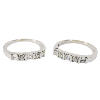 Picture of Pair of 14k White gold Diamond Bands
