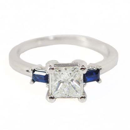 Picture of 14k White Gold Diamond and Sapphire Ring